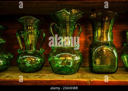 Produzione di vetro artigianale presso la fabbrica Guardiola (Gordiola). Algaida. Maiorca. Isole Baleari. Spagna. Foto Stock