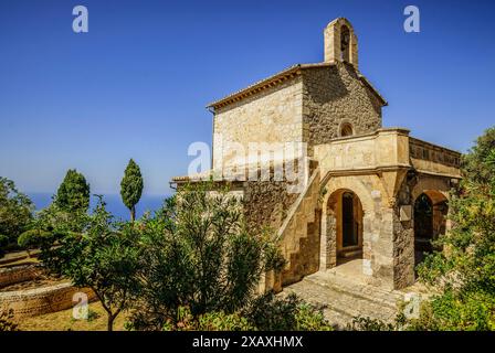 Monastero di Miramar, oratorio del 1877, Valldemossa, Sierra de Tramuntana, Maiorca, Spagna. Foto Stock