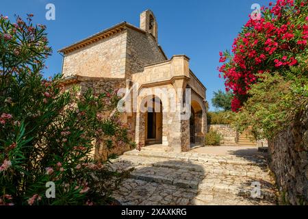 Monastero di Miramar, oratorio del 1877, Valldemossa, Sierra de Tramuntana, Maiorca, Spagna. Foto Stock