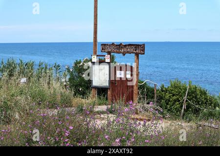 Vasto Marina - accesso al Trabocco Cungarelle Foto Stock