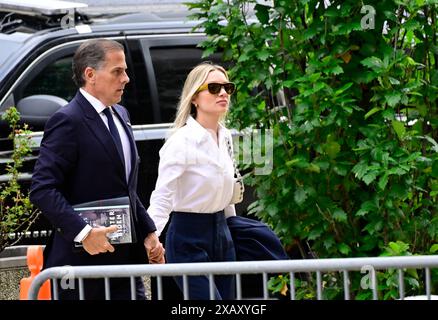 Wilmington, Stati Uniti. 9 giugno 2024. Hunter Biden e sua moglie, Melissa Cohen Biden, arrivano al J. Caleb Boggs Federal Building di Wilmington, Delaware per il quarto giorno del suo processo su presunto possesso illegale di una pistola e menzogna sul suo uso di droga quando acquistò l'arma nel 2018, giovedì 6 giugno 2024. - Restrizioni: NIENTE posta quotidiana. NESSUN giornale di New York o New Jersey o giornali entro un raggio di 75 miglia da New York City - foto di Ron Sachs/CNP/ABACAPRESS. COM credito: Abaca Press/Alamy Live News Foto Stock