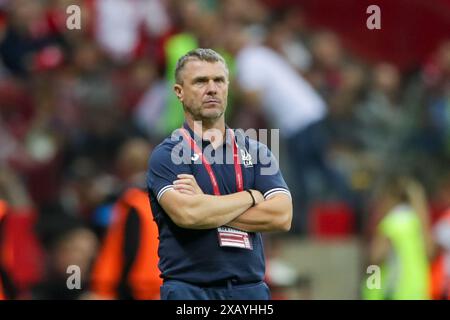 Varsavia, Polonia. 7 giugno 2024. Allenatore Serhiy Rebrov dell'Ucraina visto durante l'amichevole tra Polonia e Ucraina al PEG Narodowy. Punteggio finale: Polonia 3:1 Ucraina. (Foto di Grzegorz Wajda/SOPA Images/Sipa USA) credito: SIPA USA/Alamy Live News Foto Stock