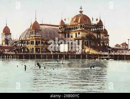Salt Air Pavilion, Great Salt Lake, Salt Lake County, Utah 1901. Foto Stock