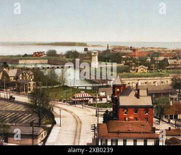 Fort Monroe, Old Point comfort, Hampton, Virginia 1902. Foto Stock