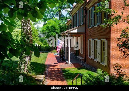 Wheatland House, casa del presidente degli Stati Uniti James Buchanon, costruita nel 1828 nella contea di Lancaster Foto Stock