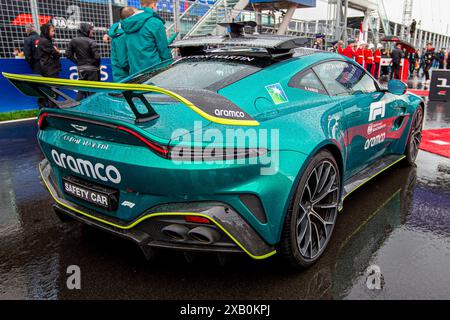 Montreal, Canada. 9 giugno 2024. Safety Car - Aston Martin Vantage durante la Formula 1 AWS Grand Prix du Canada 2024, Montreal, Quebec, Canada, dal 6 al 9 giugno - Round 9 of 24 of 2024 F1 World Championship Credit: Alessio De Marco/Alamy Live News Foto Stock