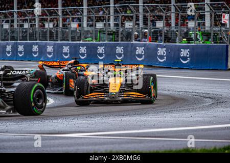 Montreal, Quebec, Canada. 9 giugno 2024. Lando Norris (GBR) - McLaren Formula 1 Team - McLaren MCL38 - Mercedes.durante la Formula 1 AWS Grand Prix du Canada 2024, Montreal, Quebec, Canada, dal 6 al 9 giugno - Round 9 of 24 of 2024 F1 World Championship (Credit Image: © Alessio De Marco/ZUMA Press Wire) SOLO PER USO EDITORIALE! Non per USO commerciale! Crediti: ZUMA Press, Inc./Alamy Live News Foto Stock