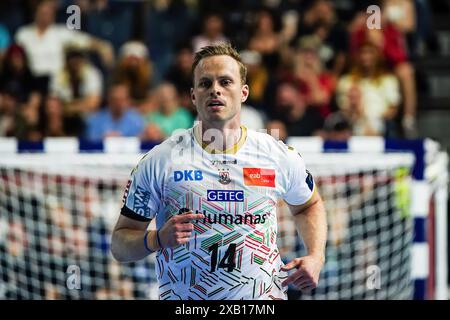 Omar Ingi Magnusson (SC Magdeburg, #14) GER, SC Magdeburg vs. Aalborg Handbold, Handball, EHF Champions League, Halbfinale 1, Saison 2023/2024, 08.06.2024 foto: Eibner-Pressefoto/Marcel von Fehrn Foto Stock