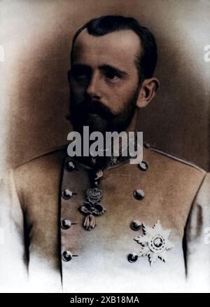 Rodolfo, 21.8.1858 - 30.1,1889, Principe ereditario d'Austria-Ungheria, ritratto, 1883, ULTERIORI-DIRITTI-CLEARANCE-INFO-NOT-AVAILABLE Foto Stock