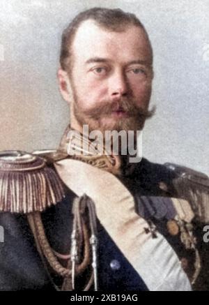 Nicola II Alexandrovich, 6.5.1868 - 16.7,1918, Imperatore di Russia 21.10.1894 - 2,3.1917, ritratto, ULTERIORI-DIRITTI-CLEARANCE-INFO-NOT-AVAILABLE Foto Stock