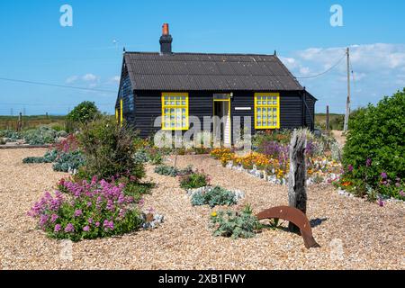 Prospect Cottage ex casa del regista Derek Jarman, Dungeness, Kent, Regno Unito Foto Stock