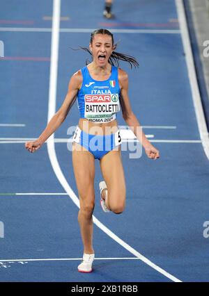 Nadia Battocletti ha vinto un emozionante record femminile di 5000 m nel campionato di 14:35,29 durante i Campionati europei di atletica leggera 2024 il 7 giugno 2024 allo Stadio Olimpico di Roma, Italia foto di SCS/Soenar Chamid/AFLO (HOLLAND OUT) Foto Stock