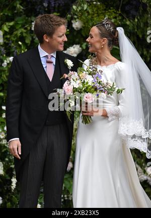 Chester, Regno Unito. 7 giugno 2024. Il matrimonio di Hugh Grosvenor, Duca di Westminster con Olivia Grosvenor nella Cattedrale di Chester. Crediti: Doug Peters/EMPICS/A. Foto Stock