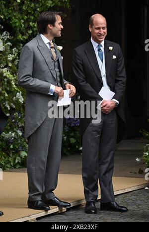 Chester, Regno Unito. 7 giugno 2024. William van Cutsem e il principe William, principe di Galles al matrimonio di Hugh Grosvenor, il duca di Westminster con Olivi Foto Stock