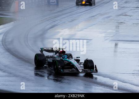 Montreal, Canada. 9 giugno 2024. George Russell del regno unito alla guida della 63 Mercedes-AMG Petronas F1 Team W15 e Performance Mercedes, durante il GP du Canada, Formula 1, sul circuito Gilles Villeneuve. Crediti: Alessio Morgese/Alessio Morgese/Emage/Alamy live news Foto Stock