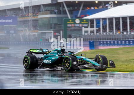 Montreal, Canada. 9 giugno 2024. Lance Walk of Canada alla guida della (18) Aston Martin Aramco Cognizant F1 Team AMR24 Mercedes, durante il GP du Canada, Formula 1, sul circuito Gilles Villeneuve. Crediti: Alessio Morgese/Alessio Morgese/Emage/Alamy live news Foto Stock