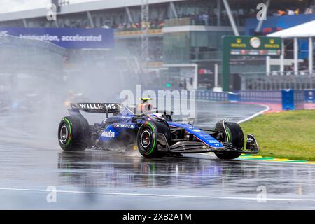 Montreal, Canada. 9 giugno 2024. Logan Sargeant degli Stati Uniti alla guida della (2) Williams Racing FW46 Mercedes, durante il GP du Canada, Formula 1, sul circuito Gilles Villeneuve. Crediti: Alessio Morgese/Alessio Morgese/Emage/Alamy live news Foto Stock