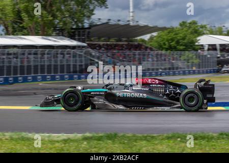 Montreal, Canada. 9 giugno 2024. George Russell del regno unito alla guida della 63 Mercedes-AMG Petronas F1 Team W15 e Performance Mercedes, durante il GP du Canada, Formula 1, sul circuito Gilles Villeneuve. Crediti: Alessio Morgese/Alessio Morgese/Emage/Alamy live news Foto Stock