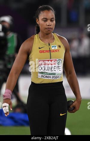 Yemisi Ogunleye durante Shot Put Women European Athletics Championships 2024 allo Stadio Olimpico, il 7 giugno 2024 a Roma. Foto Stock