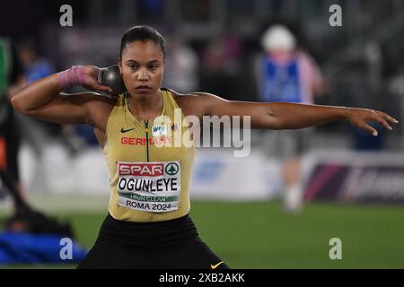 Yemisi Ogunleye durante Shot Put Women European Athletics Championships 2024 allo Stadio Olimpico, il 7 giugno 2024 a Roma. Foto Stock