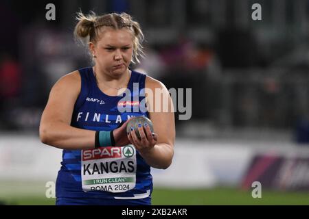 Emilia Kangas durante Shot Put Women Final European Athletics Championships 2024 allo Stadio Olimpico, il 7 giugno 2024 a Roma, Italia. Foto Stock