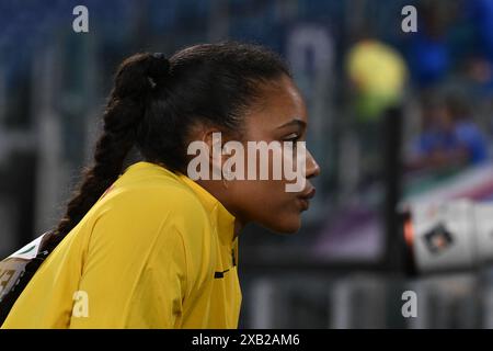 Yemisi Ogunleye durante Shot Put Women European Athletics Championships 2024 allo Stadio Olimpico, il 7 giugno 2024 a Roma. Foto Stock