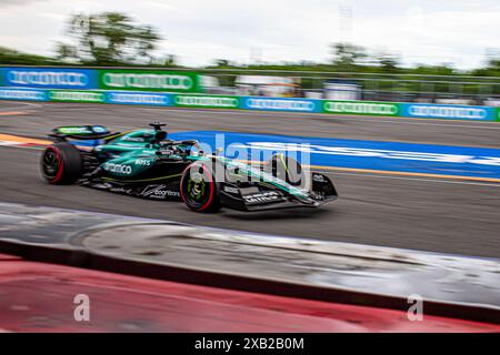 Lance Stroll (CAN) - Aston Martin Aramco F1 Team - Aston Martin AMR24 - Mercedesduring Formula 1 AWS Grand Prix du Canada 2024, Montreal, Quebec, Canada, dal 6 al 9 giugno - Round 9 of 24 of 2024 F1 World Championship Foto Stock