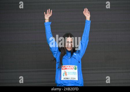 Roma, Italia. 8 giugno 2024. Nadia Battocletti durante il giorno 2 di European Athletics 08 giugno 2024 allo Stadio Olimpico di Roma crediti: Agenzia fotografica indipendente/Alamy Live News Foto Stock