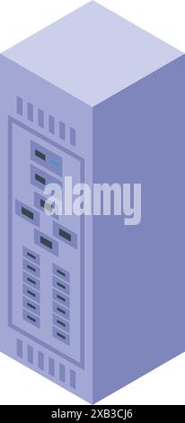 Armadio elettrico con fusibili e interruttori che controllano l'alimentazione di una casa o di un edificio industriale Illustrazione Vettoriale