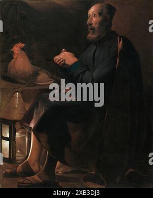 Opere d'arte vintage di San Pietro pentito, 1645. Georges de la Tour Foto Stock