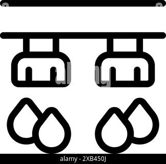 Sistema di irrigazione automatizzato per innaffiare efficacemente le piante, garantendo un'idratazione ottimale per una crescita sana Illustrazione Vettoriale