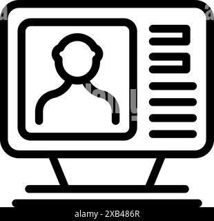 Lo schermo del computer visualizza un profilo cliente con informazioni personali e dettagli dell'account Illustrazione Vettoriale