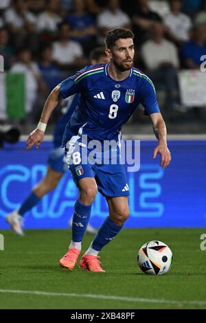 Empoli, Italia. 9 giugno 2024. Jorginho (ITA) durante l'amichevole internazionale tra la Nazionale Italiana e la Nazionale di Bosnia ed Erzegovina al Carlo Castellani - computer Gross Arena il 9 giugno 2024 a Empoli, in Italia. Credito: Agenzia fotografica indipendente/Alamy Live News Foto Stock