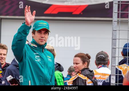 Lance Stroll (CAN) - Aston Martin Aramco F1 Team - Aston Martin AMR24 - Mercedesduring Formula 1 AWS Grand Prix du Canada 2024, Montreal, Quebec, Canada, dal 6 al 9 giugno - Round 9 of 24 of 2024 F1 World Championship Foto Stock