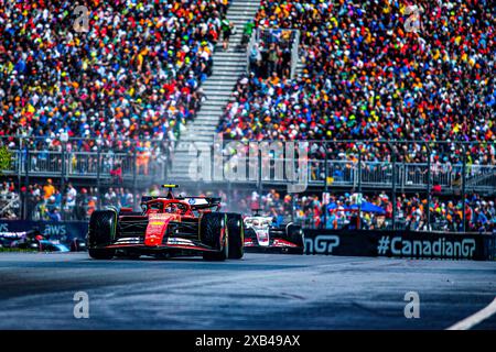 Carlos Sainz Jr. (ESP) - Scuderia Ferrari - Ferrari SF-24 - Ferrariduring Formula 1 AWS Grand Prix du Canada 2024, Montreal, Quebec, Canada, dal 6 giugno al 9 giugno - Round 9 of 24 of 2024 F1 World Championship Foto Stock