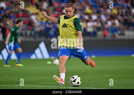 Empoli, Italia. 9 giugno 2024. Il centrocampista italiano Davide Frattesi durante Italia vs Bosnia, amichevole di calcio a Empoli, Italia, 09 giugno 2024 Credit: Independent Photo Agency/Alamy Live News Foto Stock