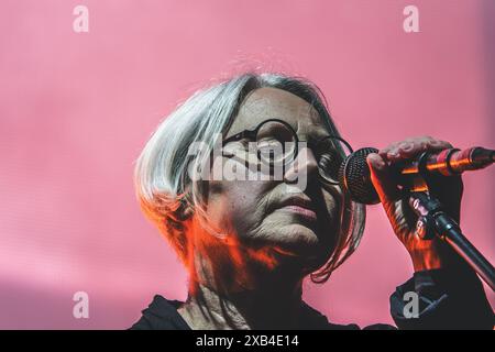 Aarhus, Danimarca. 7 giugno 2024. Il gruppo hop inglese Massive Attack esegue un concerto dal vivo durante il festival di musica danese Northside 2024 ad Aarhus. Qui la cantante Elizabeth Fraser viene vista dal vivo sul palco. (Foto: Gonzales Photo - Rolf Meldgaard). Foto Stock