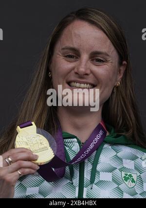 ROM, Italia. 10 giugno 2024. Atletica leggera: Campionati europei, campionati europei: Ciara Mageean, Irlanda, medaglia d'oro 1500m. Crediti: Michael Kappeler/dpa/Alamy Live News Foto Stock