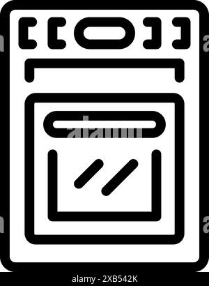Disegno minimalista di un forno funzionante, perfetto per siti web o applicazioni relative alla cucina e al cibo Illustrazione Vettoriale