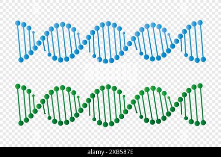DNA della struttura molecolare. Simbolo a spirale del DNA Illustrazione Vettoriale