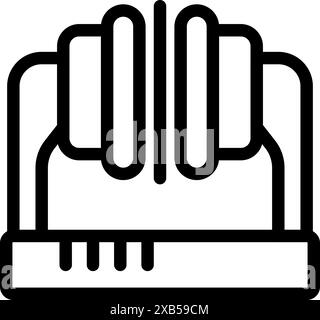 Bobina induttore elettronico, un componente elettronico passivo che immagazzina energia in un campo magnetico quando la corrente elettrica scorre attraverso di esso Illustrazione Vettoriale