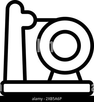 Semplice icona line art di una ruota del criceto, che rappresenta la cura degli animali e gli accessori Illustrazione Vettoriale