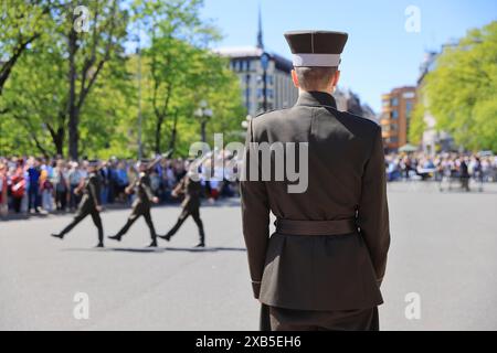 Il 4 maggio 1990 la Lettonia ha proclamato la sua indipendenza dall'URSS dopo decenni di occupazione sovietica, e questa data è sempre celebrata. Foto Stock