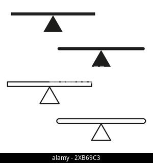 Set di icone di aletta. Simboli di bilanciamento. Illustrazione vettoriale nera. Design semplice. Illustrazione Vettoriale