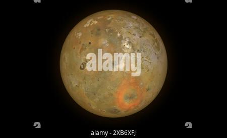 Io, o Giove i, è la più interna e la seconda più piccola delle quattro lune galileiane del pianeta Giove. Foto Stock
