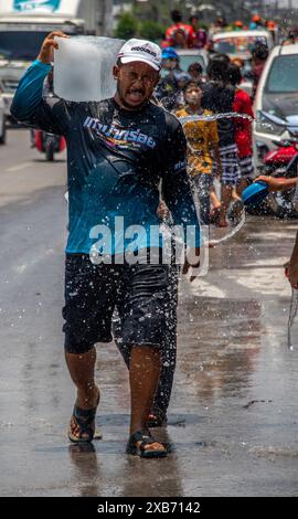 Songkran Festival Samut Sakhon Foto Stock