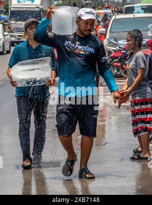 Songkran Festival Samut Sakhon Foto Stock