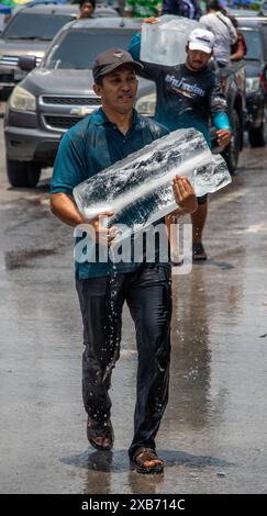 Songkran Festival Samut Sakhon Foto Stock