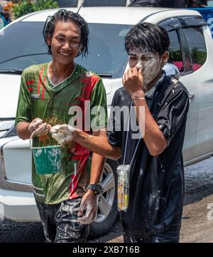 Songkran Festival Samut Sakhon Foto Stock