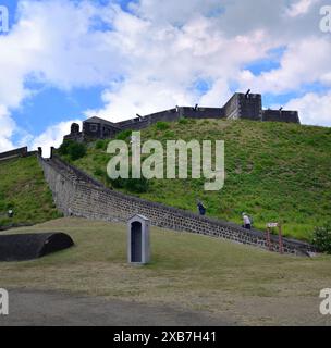 Brimstone Hill Fortress, St Kitts - 31 gennaio 2024: Ripida salita fino a Fort George Foto Stock